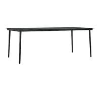 vidaXL Table à Dîner de Jardin Table de Salle à Manger Table de Patio Balcon Meubles d'Extérieur Noir 200x100x74 cm Acier et Verre