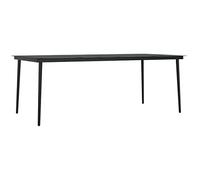 vidaXL Table à dîner de jardin Noir 200x100x74 cm Acier et verre