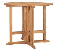 vidaXL Table à dîner pliable de jardin Ø90 x 75 cm bois de teck solide