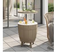 vidaXL Table à glacière 3 en 1 364160 – Polypropylène, marron clair, extérieure