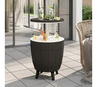 Vidaxl Table À Glacière 3 En 1 Noir Polypropylène