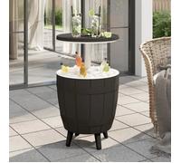Vidaxl Table À Glacière 3 En 1 Noir Polypropylène