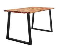 Table à manger 140x80x75 cm bois d'acacia solide à bord vif, table, table de cuisine, table à manger live edge, table de salle à manger