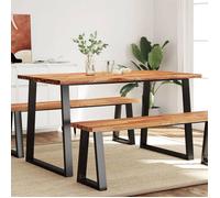 vidaXL Table à manger 140x80x75 cm bois d'acacia solide à bord vif, table, table de cuisine, table à manger live edge, table 353289
