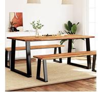 vidaXL Table à manger 180x90x75 cm bois d'acacia solide à bord vif, table, table de cuisine, table à manger live edge, table 353291