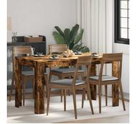 vidaXL Table à manger 4 places, Rectangulaire, 140x74,5x76 cm, Bois d’ingénierie, Finition chêne fumé, Design robuste 815198