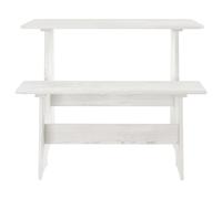 Vidaxl Table À Manger Avec Banc Blanc Bois De Pin Solide Blanc