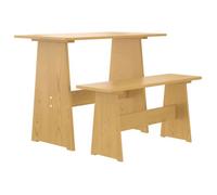 Vidaxl Table À Manger Avec Banc Marron Miel Bois De Pin Solide Marron
