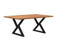 Vidaxl Table À Manger Avec Bord Vivant 180x100x74 Cm Bois Massif Chêne