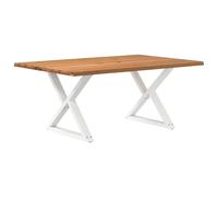 Vidaxl Table À Manger Avec Bord Vivant 180x100x74 Cm Bois Massif Chêne