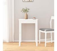 Vidaxl Table À Manger Blanc 55x55x75 Cm Bois Massif De Pin Blanc
