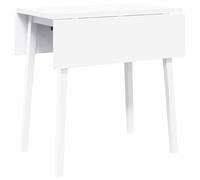 vidaXL Table à Manger Blanc Bois Massif et Caoutchouc