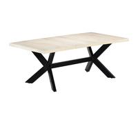 vidaXL table à manger blanche 200 x 100 x 75 cm bois de mangue massif