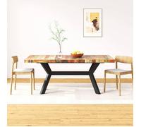 vidaXL Table à manger Bois récupération massif et croix en acier 180cm 244804