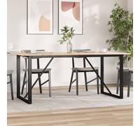 Vidaxl Table À Manger Cadre En O 180x90x75 Cm Bois De Pin Massif Acier Marron
