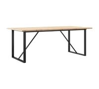 vidaXL Table à Manger Cadre en O 200x100x75,5 cm Bois pin Massif Acier