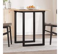 Vidaxl Table À Manger Cadre En O 70x70x75 Cm Bois De Pin Massif Acier Marron