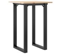vidaXL Table à Manger Cadre en O, Table à Dîner, Table de Repas Cuisine Restaurant Intérieur, 50x50x75 cm Bois de Pin Massif et Acier