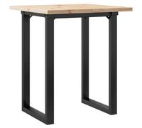 vidaXL Table à Manger Cadre en O, Table à Dîner, Table de Repas Cuisine Restaurant Intérieur, 60x60x75,5cm Bois de Pin Massif et Acier