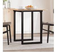 vidaXL Table à manger cadre en O 60x60x75 cm bois de pin massif fonte marron G