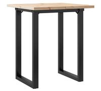 vidaXL Table à Manger Cadre en O, Table à Dîner, Table de Repas Cuisine Restaurant Intérieur, 60x60x75,5cm Bois de Pin Massif et Acier