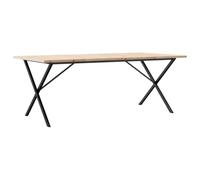 vidaXL Table à Manger Cadre en X, Table à Dîner, Table de Repas Cuisine Restaurant Intérieur, 200x100x75,5 cm Bois de Pin Massif et Acier
