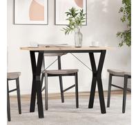 vidaXL Table à manger Cadre en Y 100x50x75,5 cm Bois de pin massif Acier Multicolore