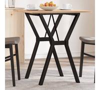 Vidaxl Table À Manger Cadre En Y 60x60x75 Cm Bois De Pin Massif Acier Marron