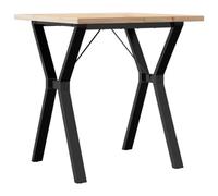 vidaXL Table à manger Cadre en Y 70 x 70 x 75,5 cm Bois de pin massif Acier Multicolore