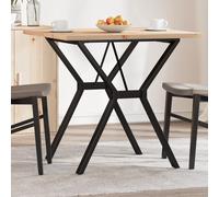 Vidaxl Table À Manger Cadre En Y 80x80x75,5cm Bois De Pin Massif Acier Multicolore