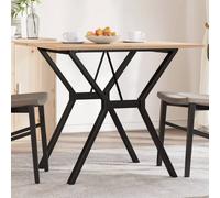 Vidaxl Table À Manger Cadre En Y 90x90x75 Cm Bois De Pin Massif Acier Marron