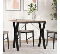 vidaXL Table à manger Cadre en Y 100x50x75,5 cm Bois de pin massif Acier Multicolore