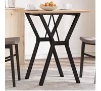 Vidaxl Table À Manger Cadre En Y 60x60x75 Cm Bois De Pin Massif Acier Marron