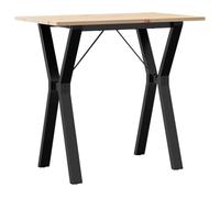 vidaXL Table à Manger Cadre en Y, Table à Dîner, Table de Repas Cuisine Restaurant Intérieur, 80x50x75 cm Bois de Pin Massif et Acier