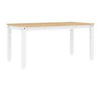 Vidaxl Table À Manger Corona Blanc 160x80x75 Cm Bois Massif De Pin Blanc