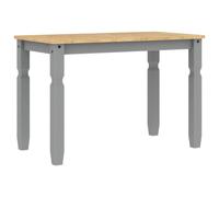 Vidaxl Table À Manger Corona Gris 112x60x75 Cm Bois Massif De Pin Marron