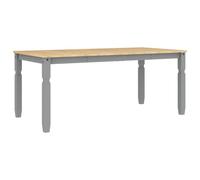 vidaXL Table à manger Corona gris 180x90x75 cm bois massif de pin, table de salle à manger, table à dîner, meuble à manger, 4005721