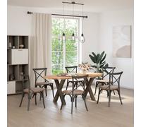 Vidaxl Table À Manger Marron Clair Bois De Chêne Massif Ovale