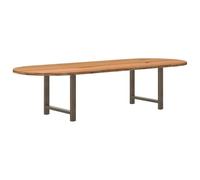 vidaXL Table à Manger Marron Clair Bois de chêne Massif Ovale