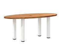 Vidaxl Table À Manger Marron Clair Bois De Chêne Massif Ovale