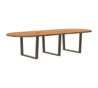 vidaXL Table à Manger Marron Clair Bois de chêne Massif Ovale