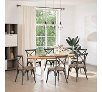 Vidaxl Table À Manger Marron Clair Bois De Chêne Massif Ovale