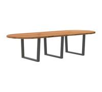 vidaXL Table à Manger Marron Clair Bois de chêne Massif Ovale