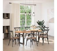 Vidaxl Table À Manger Marron Clair Bois De Chêne Massif Ovale