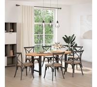 Vidaxl Table À Manger Marron Clair Bois De Chêne Massif Ovale