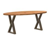 Vidaxl Table À Manger Marron Clair Bois De Chêne Massif Ovale