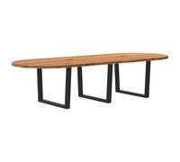 vidaXL Table à Manger Marron Clair Bois de chêne Massif Ovale