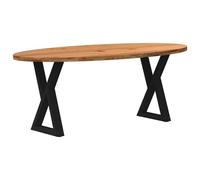 Vidaxl Table À Manger Marron Clair Bois De Chêne Massif Ovale