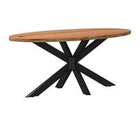 vidaXL Table à Manger Marron Clair Bois de chêne Massif Ovale, Table de Cuisine, Table de Restaurant, Bureau, Table à dîner, Meuble à Manger