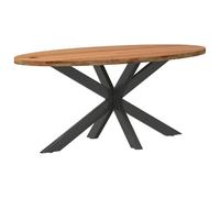 vidaXL Table à Manger Marron Clair Bois de chêne Massif Ovale, Table de Cuisine, Table de Restaurant, Bureau, Table à dîner, Meuble à Manger